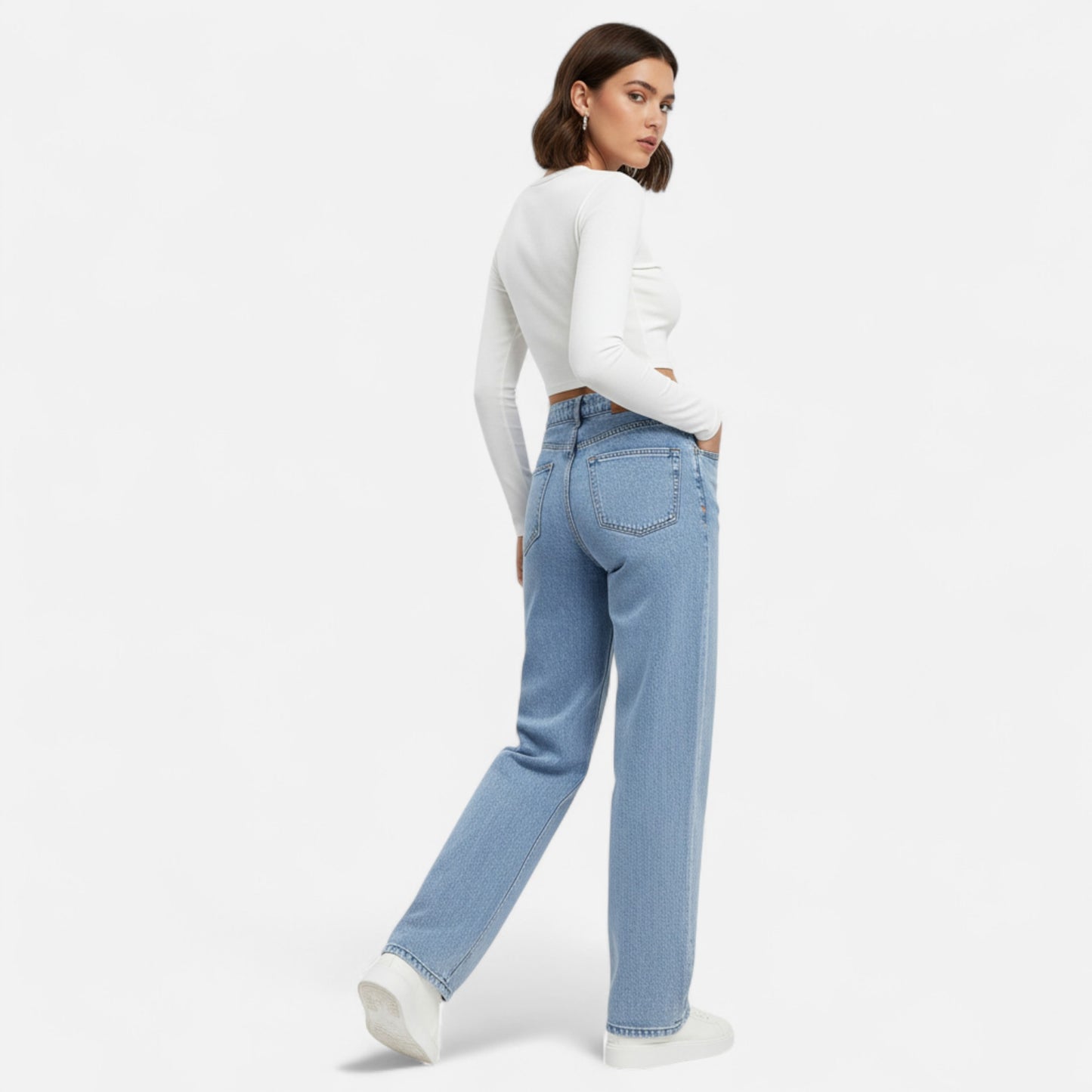 Valantomode | Women’s Retro Straight-Leg Jeans