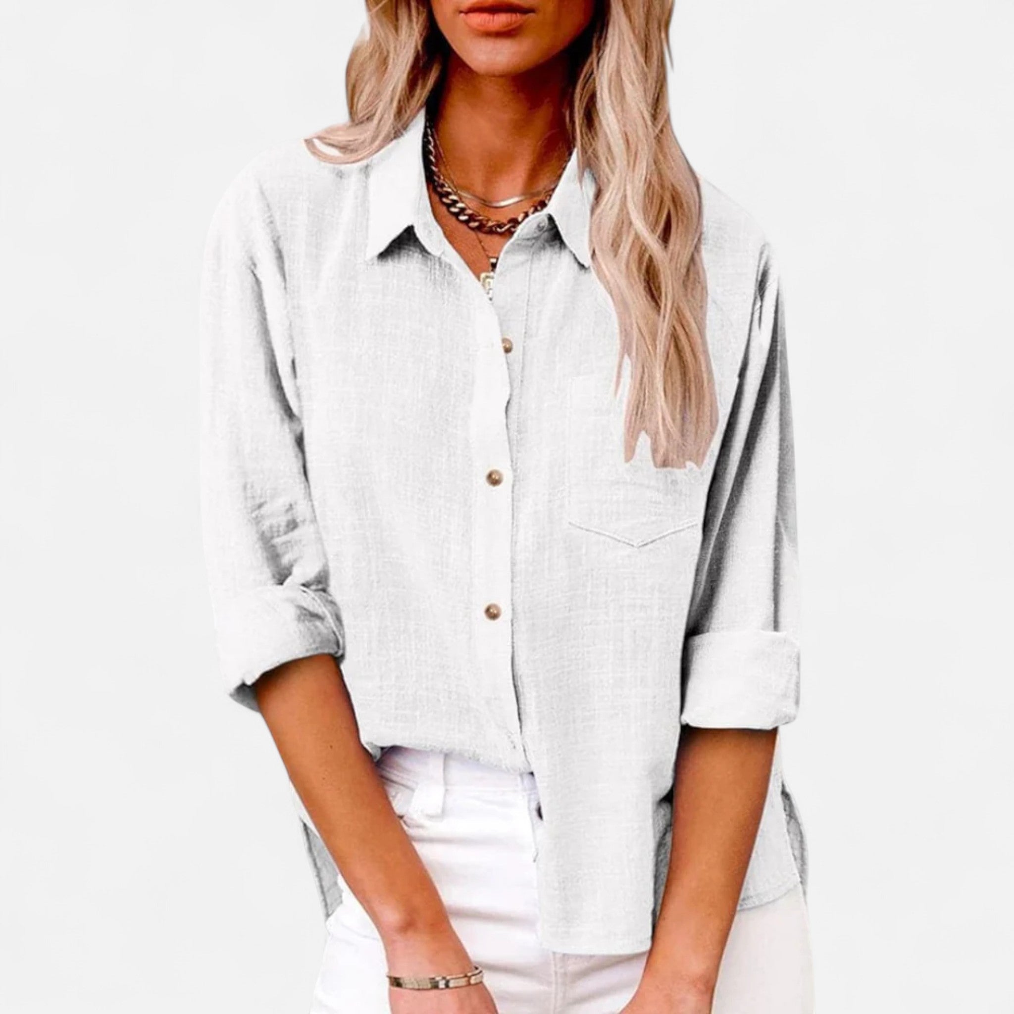 ValantoMode | Women’s Chic Linen Button-Down Blouse