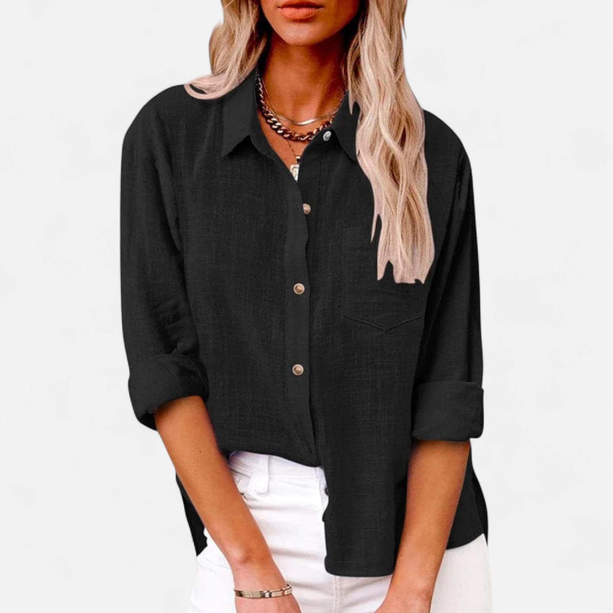 ValantoMode | Women’s Chic Linen Button-Down Blouse