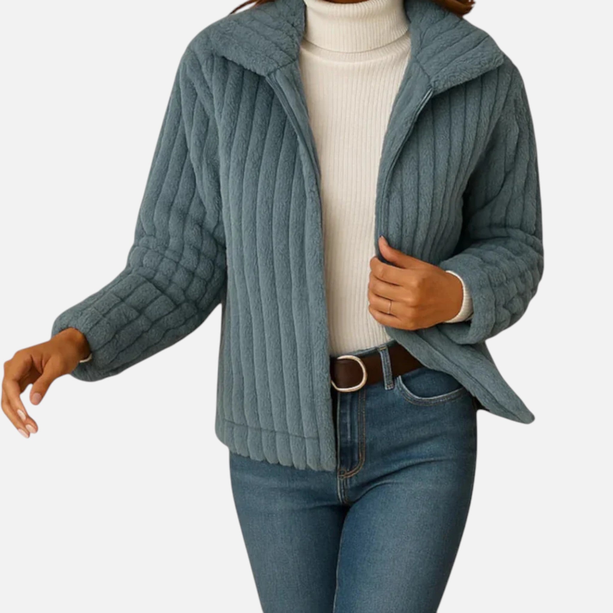 ValantoMode | Women’s Knitted Wool-Fleece Long Vest