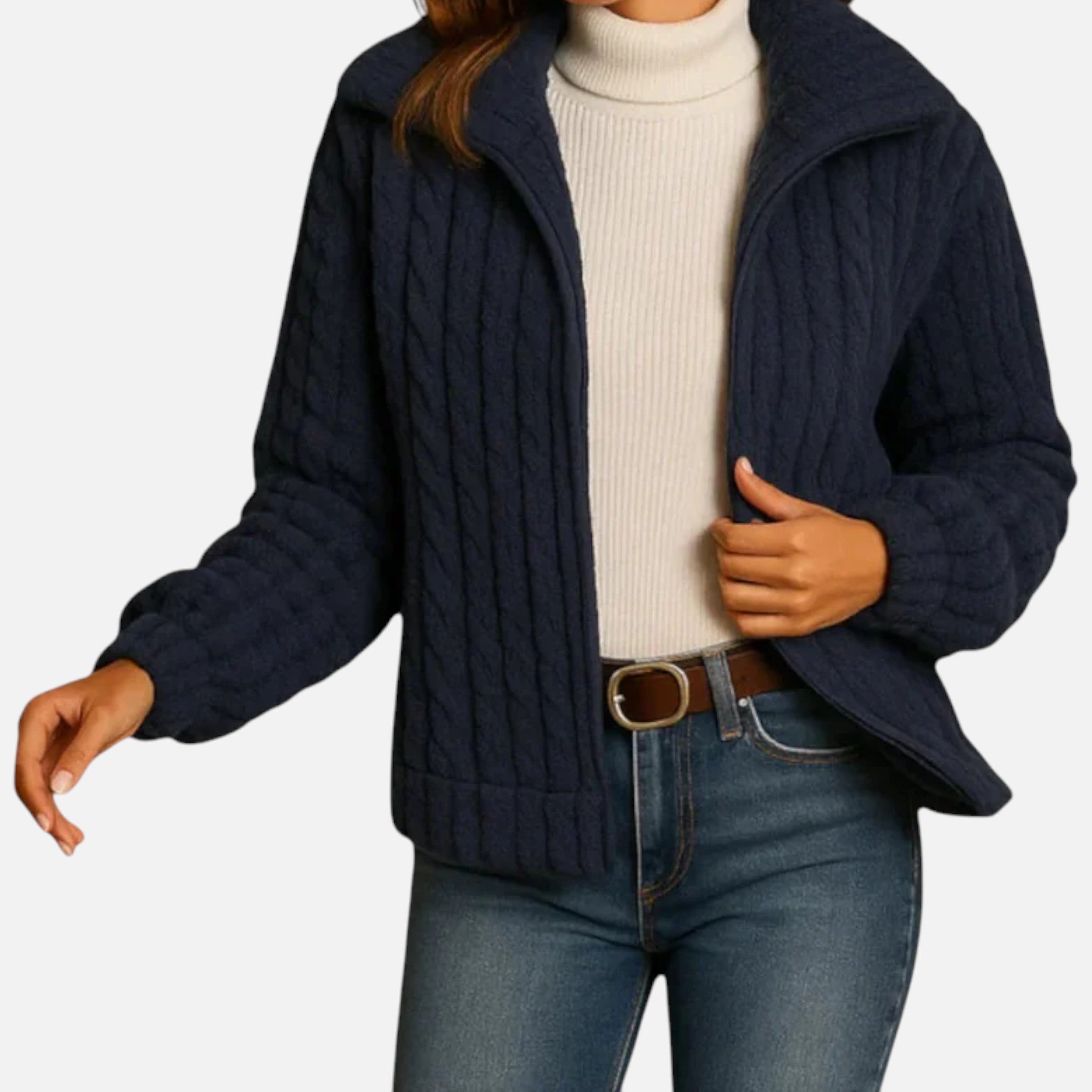 ValantoMode | Women’s Knitted Wool-Fleece Long Vest