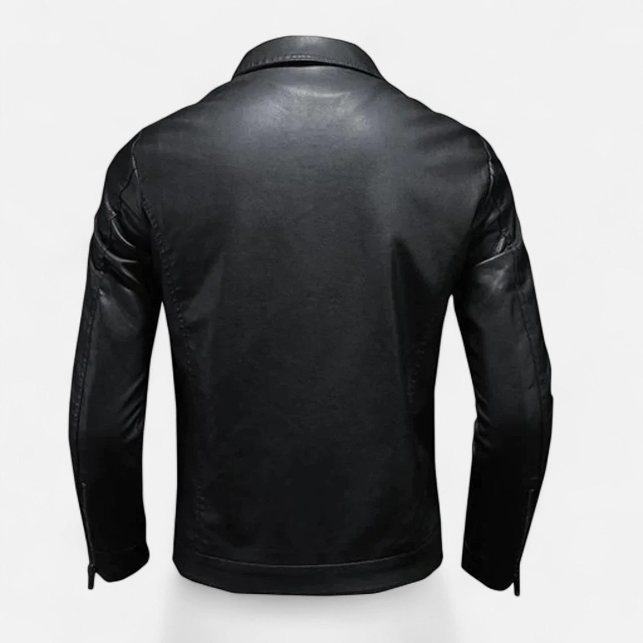 ValantoMode | Men’s Black Leather Coat – Modern Fit