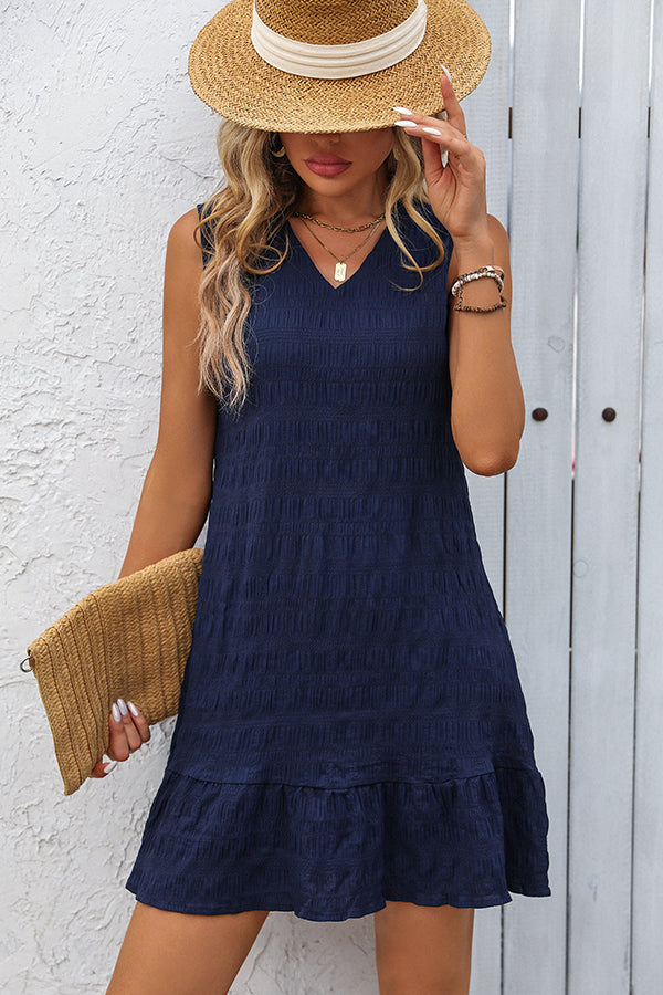 Valantomode | Chic V Neck Casual Mini Dress for Effortless Style
