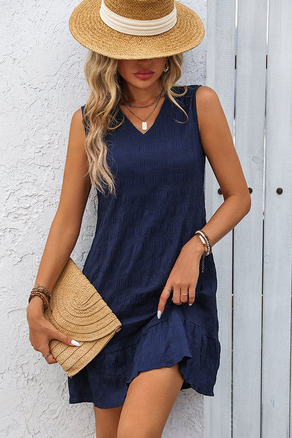 Valantomode | Chic V Neck Casual Mini Dress for Effortless Style