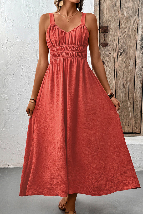 Valantomode | Chic V Neck Sleeveless Solid Dress for Effortless Style