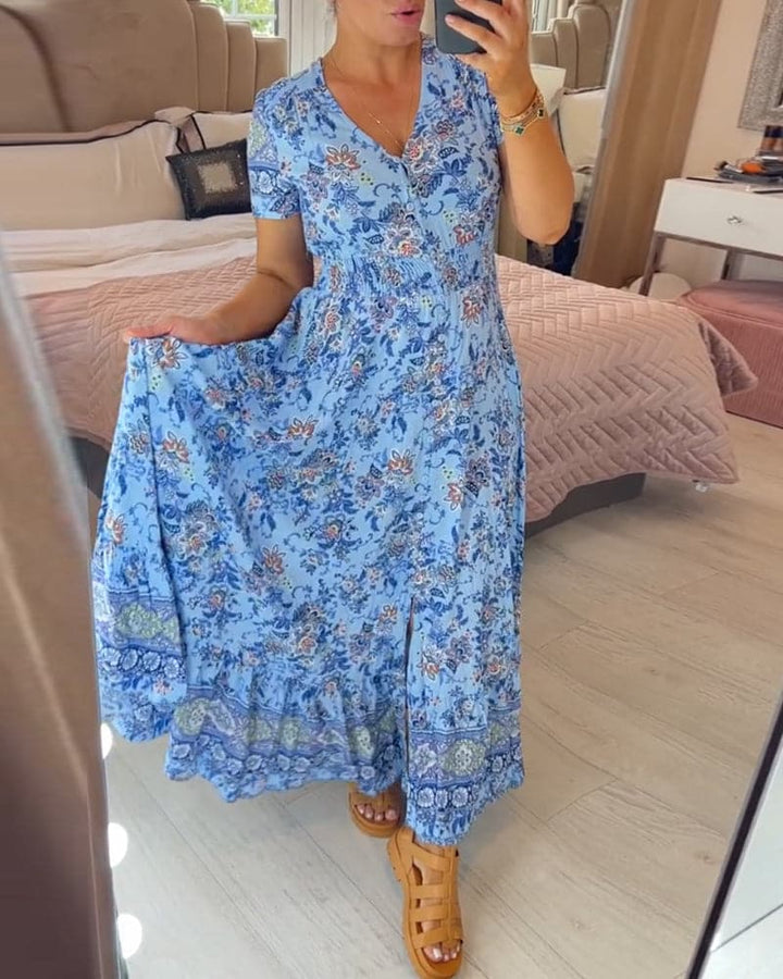Valantomode | Maxi Dress with Floral Design