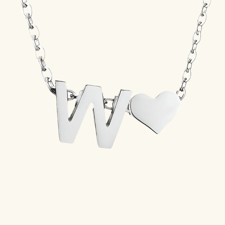 Valantomode | Plated Initial and Heart Charm Necklace for Women