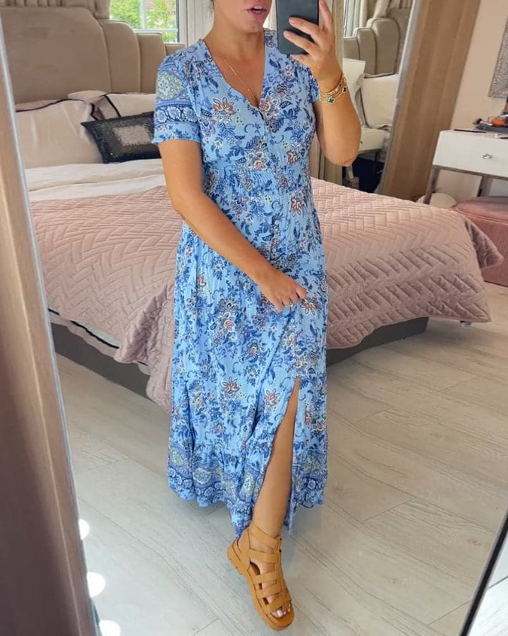 Valantomode | Maxi Dress with Floral Design
