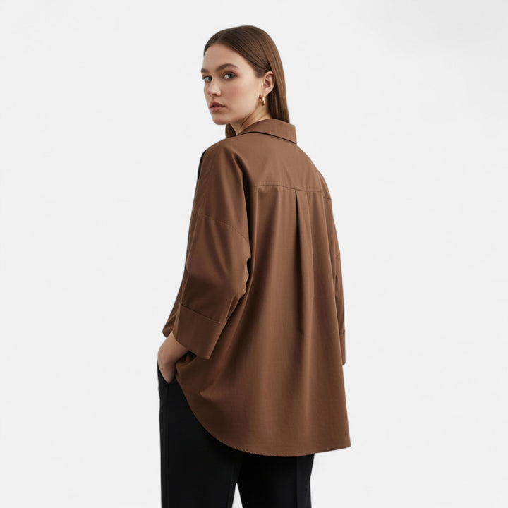 Valantomode | Women’s V-Neck Silk Blouse – Elegant Metropolitan Executive Top