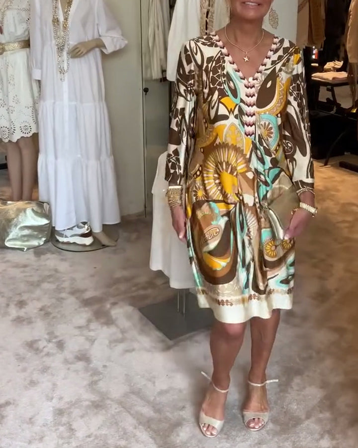 Valantomode | Dress Featuring Sunburst Print