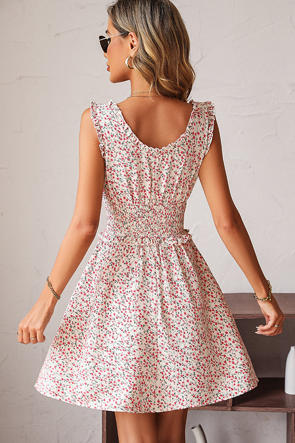 Valantomode | Floral Smocked Waist Casual Dress for Effortless Style