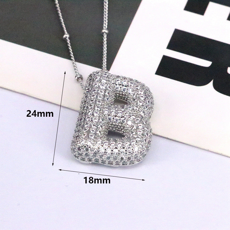 Valantomode | Gold Plated Bubble Initial Necklace for Women