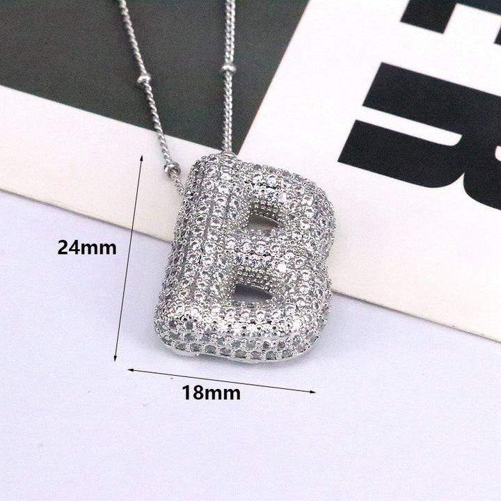 Valantomode | Gold Plated Bubble Initial Necklace for Women