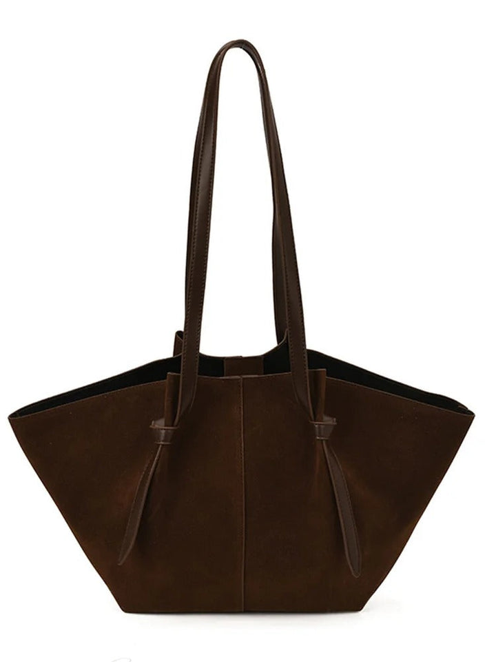 Valantomode | Velvet Goliath Garrison – Oversized Premium Vegan Suede Coffee Tote for Winter Logistics