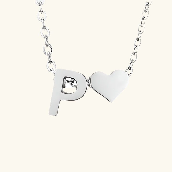 Valantomode | Plated Initial and Heart Charm Necklace for Women