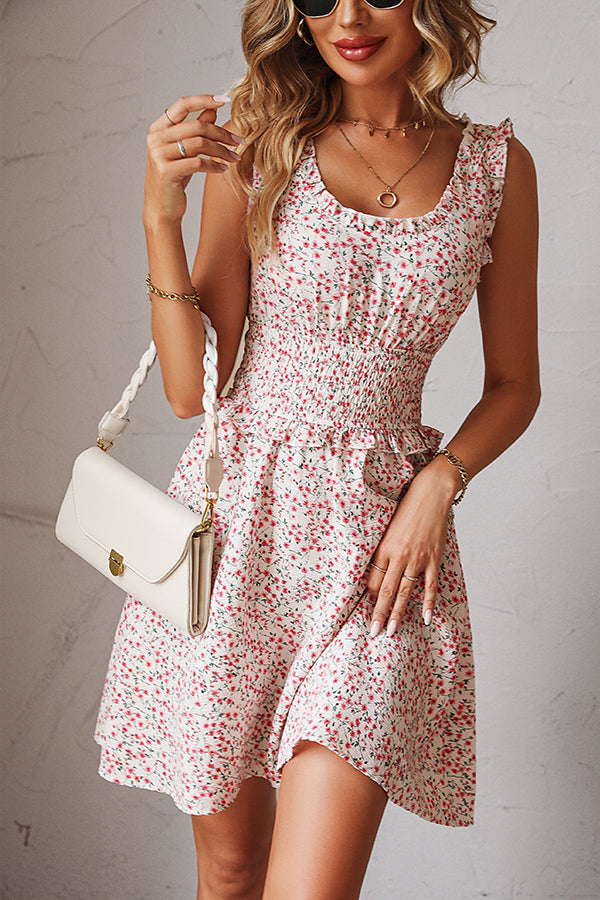 Valantomode | Floral Smocked Waist Casual Dress for Effortless Style
