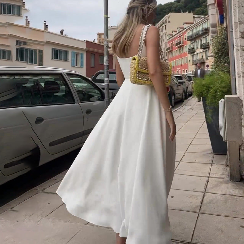 Valantomode | Chic Strappy Dress with Square Neckline for Everyday Wear