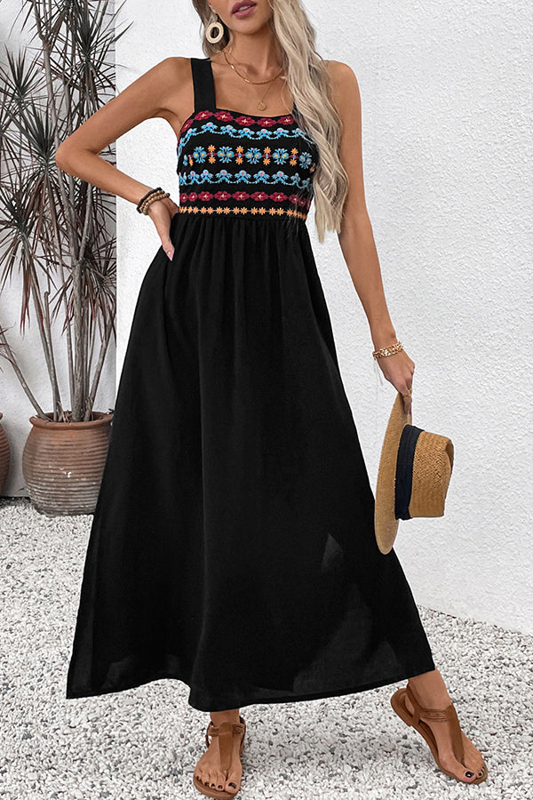 Valantomode | Bohemian Chic Sleeveless Maxi Dress for Effortless Style