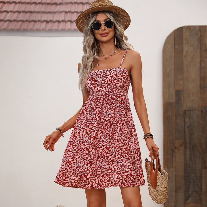 Valantomode | Adorable Floral Print Casual Dress for Effortless Style