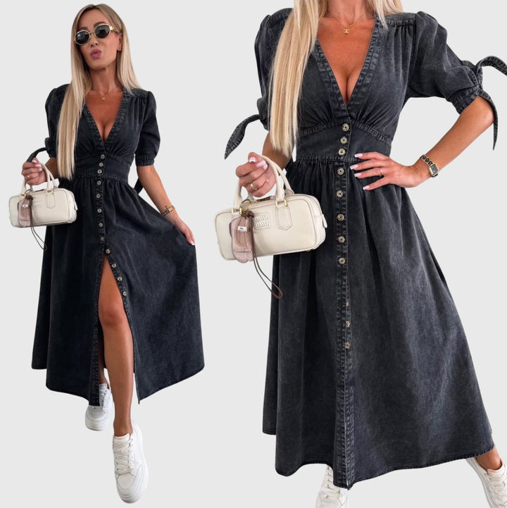 Valantomode | Stylish Denim Dress for Casual Outings and Summer Fun