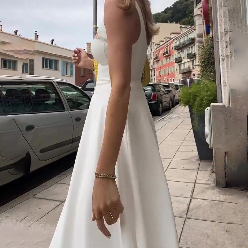 Valantomode | Chic Strappy Dress with Square Neckline for Everyday Wear