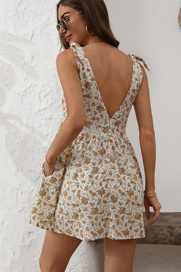Valantomode | Adorable Floral Mini Dress for Effortless Casual Style