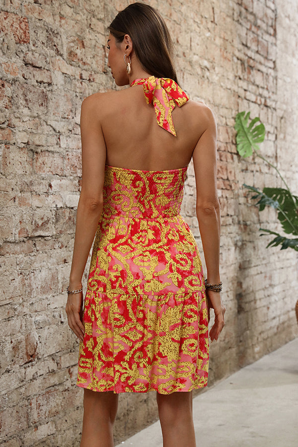 Valantomode | Chic Halter Neck Sleeveless Casual Dress for Effortless Style