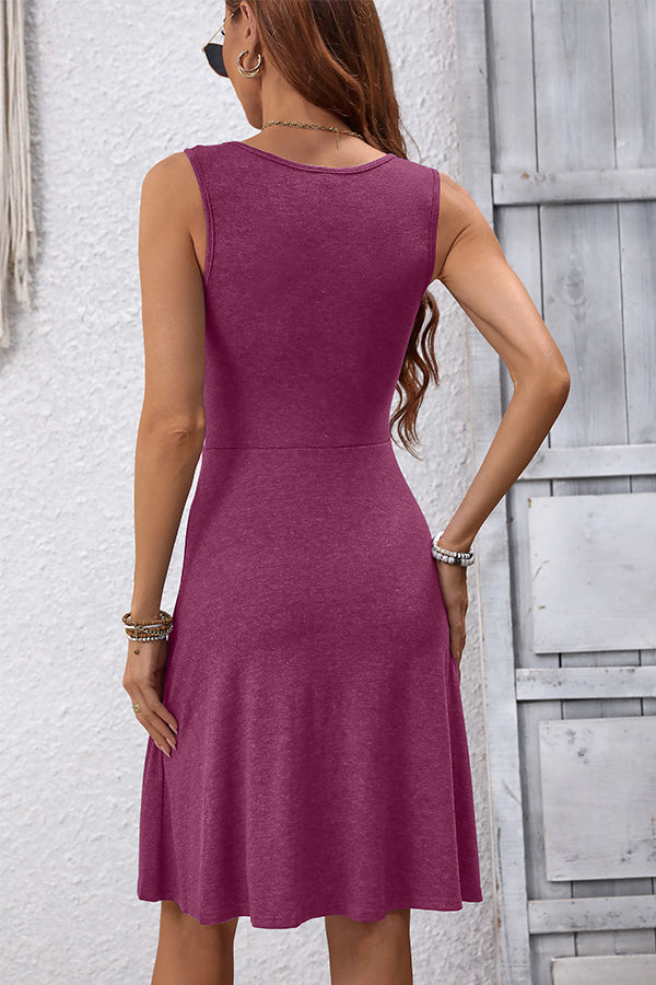 Valantomode | V Neck Casual Dress with Hook Design for Effortless Style