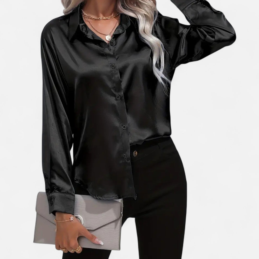 Valantomode | Women’s Premium Satin Blouse – Satin Sovereignty & Fluid Command