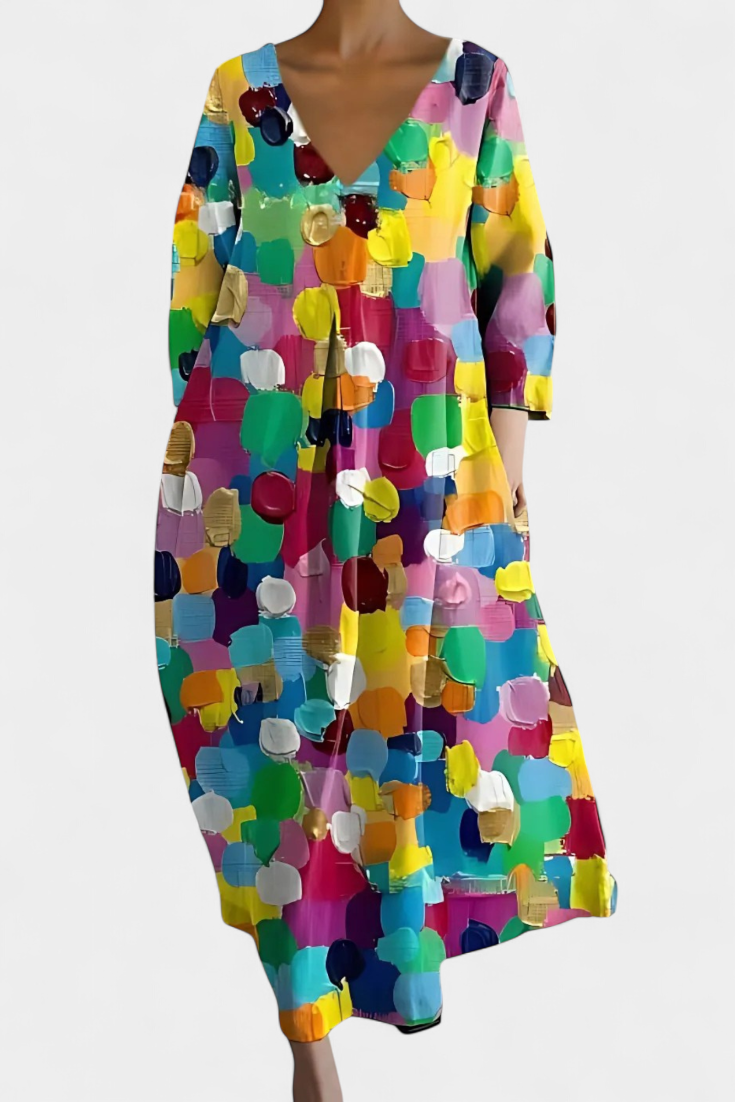 Valantomode | Soft V-Neck Dress for Effortless Everyday Style