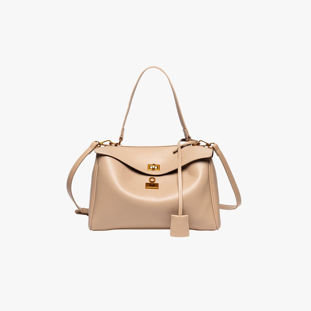 Valantomode | Apex Commuter Garrison – Premium Vegan Leather Structured Tote with Gold-Tone Turn-Lock