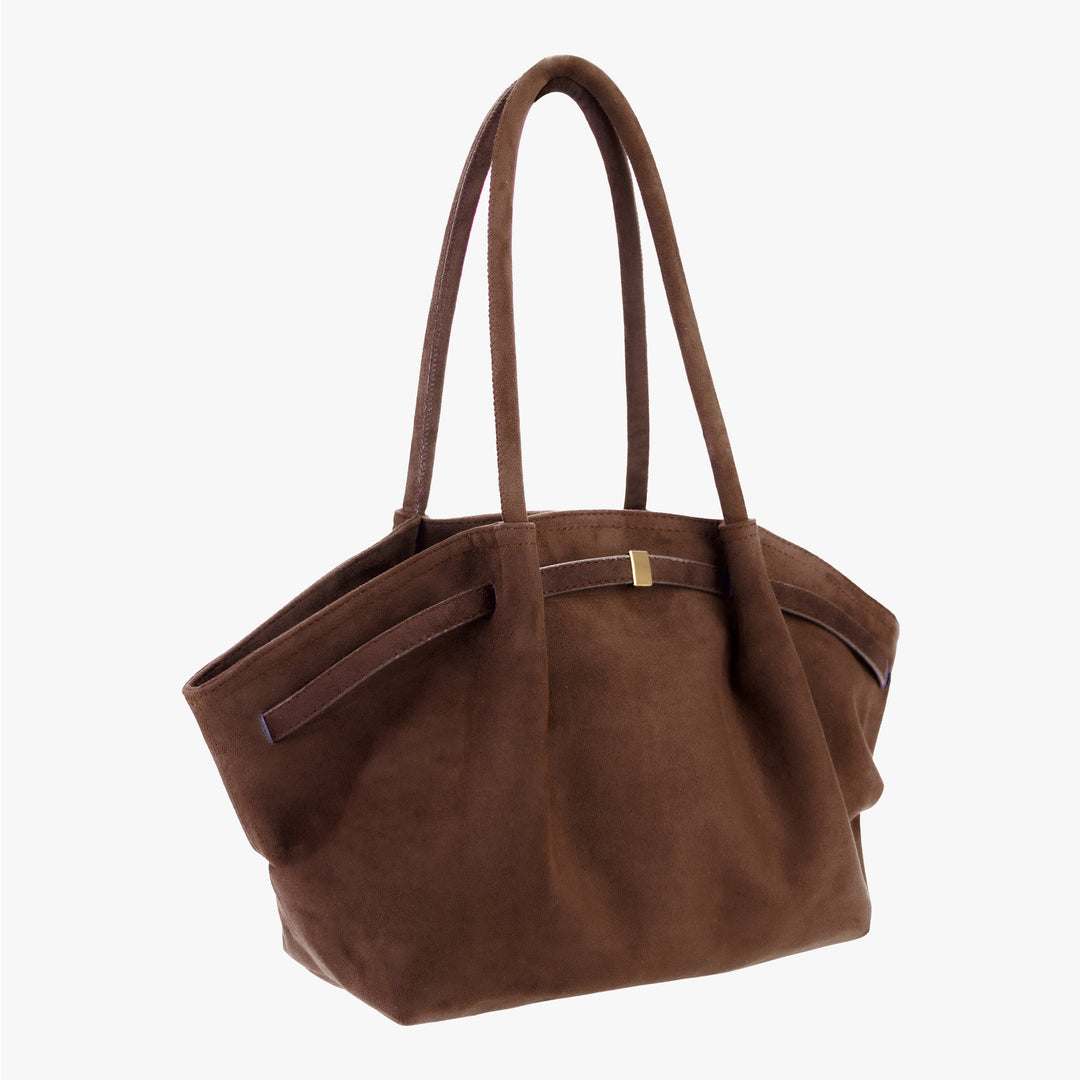 Valantomode | Velvet Horizon Garrison – 46cm Premium Vegan Suede Oversized Business Tote