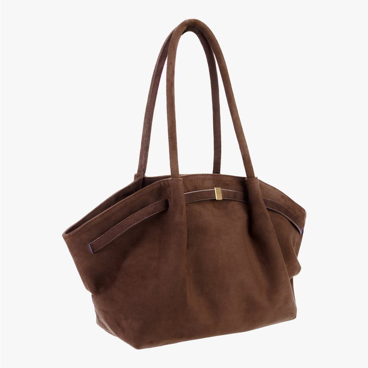Valantomode | Velvet Horizon Garrison – 46cm Premium Vegan Suede Oversized Business Tote