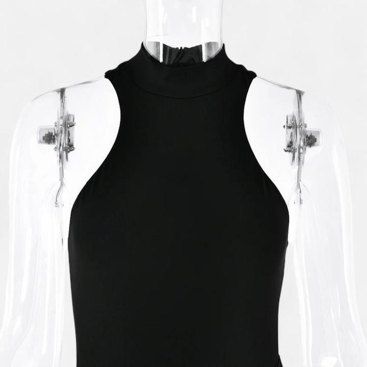 Valantomode | Women’s Satin Cut-Out Maxi Dress Silky Grace Sculpted Elegance