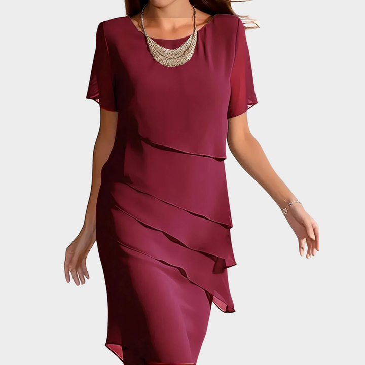 Valantomode | Chic Layered Midi Dress for Women This Season