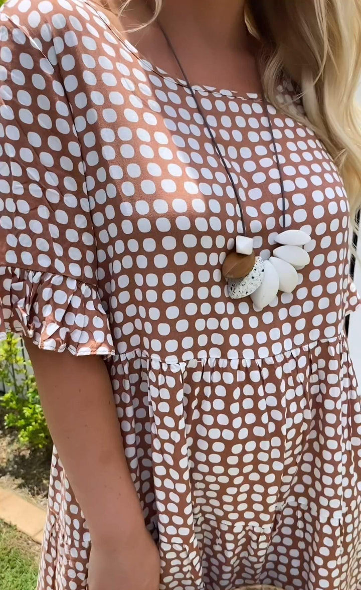Valantomode | Midi Dress with Short Sleeves