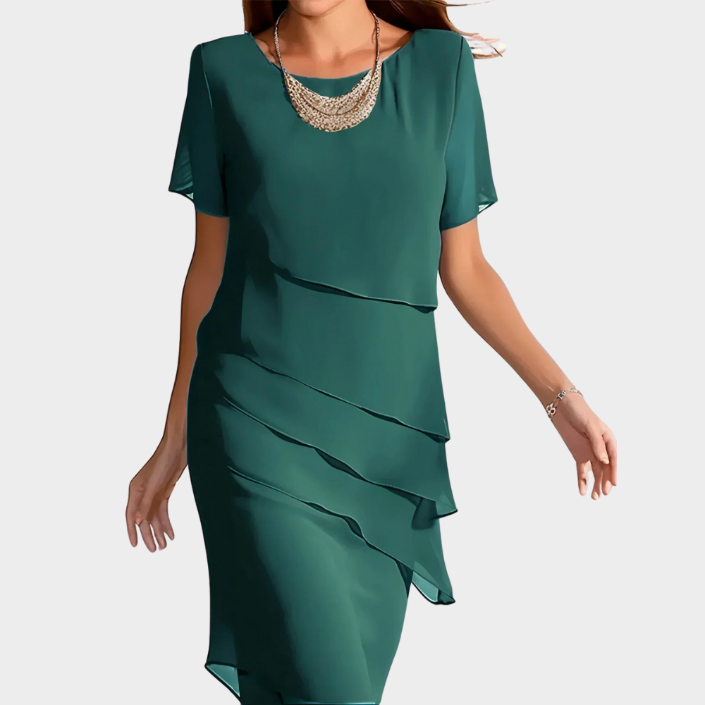 Valantomode | Chic Layered Midi Dress for Women This Season