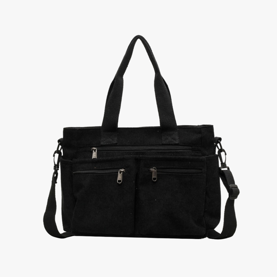 Valantomode | Velvet Ribbed Garrison – Premium Corduroy Water-Resistant Business Tote & Book Bag
