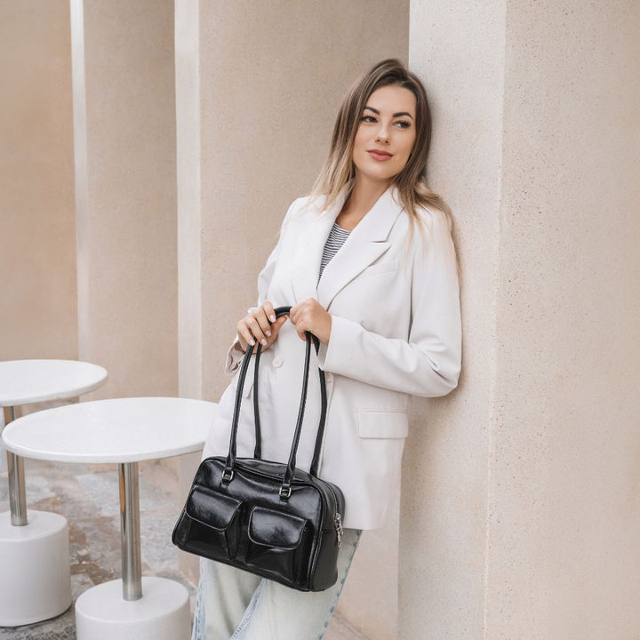 Valantomode | Linear Archival Baguette – Premium Vegan Leather Vintage-Style Shoulder Bag
