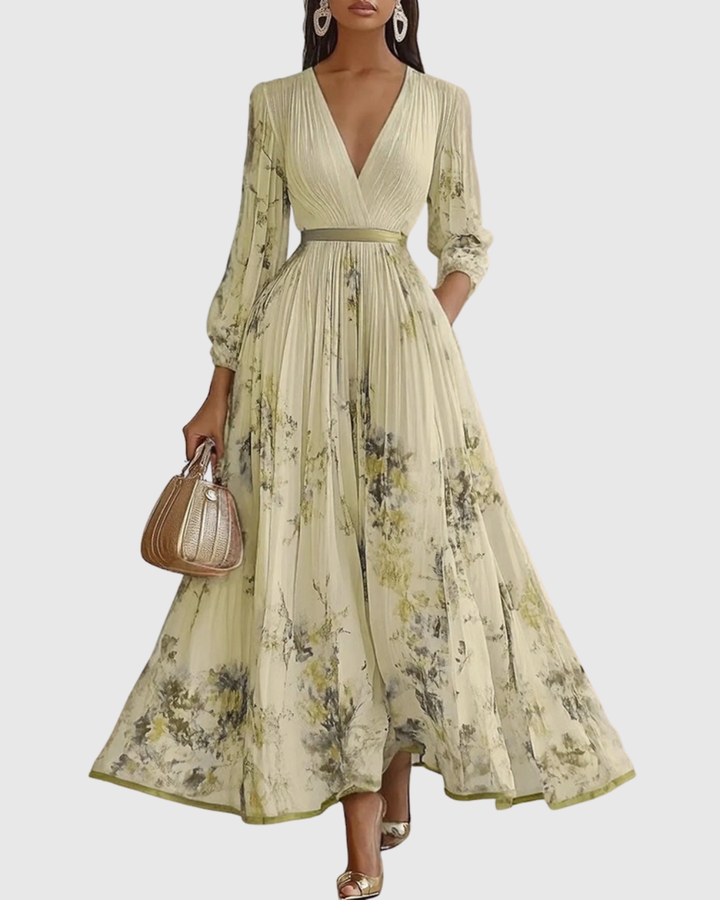 Valantomode | Stylish Pleated Maxi Dress for Effortless Elegance