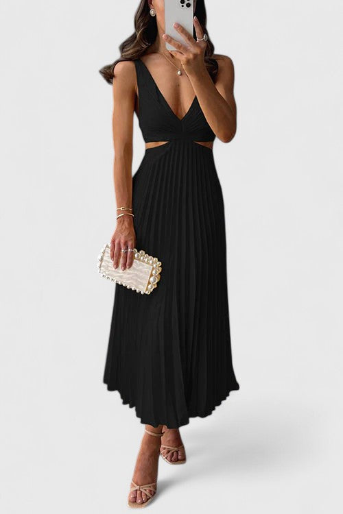 Valantomode | Sophisticated Sleeveless Dress for Chic Evening Events