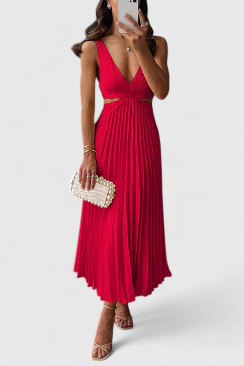 Valantomode | Sophisticated Sleeveless Dress for Chic Evening Events