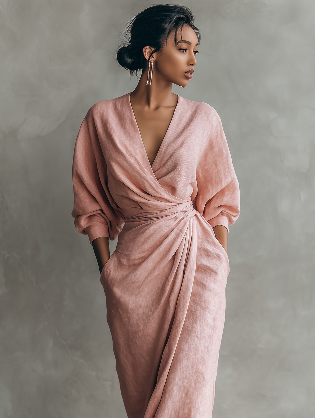 Valantomode | Sophisticated V-Neck Maxi Dress for Any Formal Event