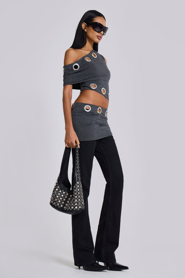 Valantomode | Trendy Asymmetric Mini Dress with Chic Eyelets for Women