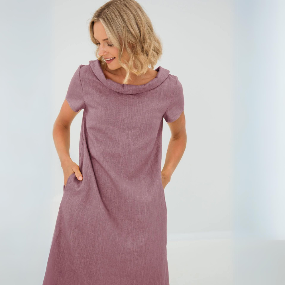 Valantomode | Stylish Linen Dress with Pockets for Everyday Wear