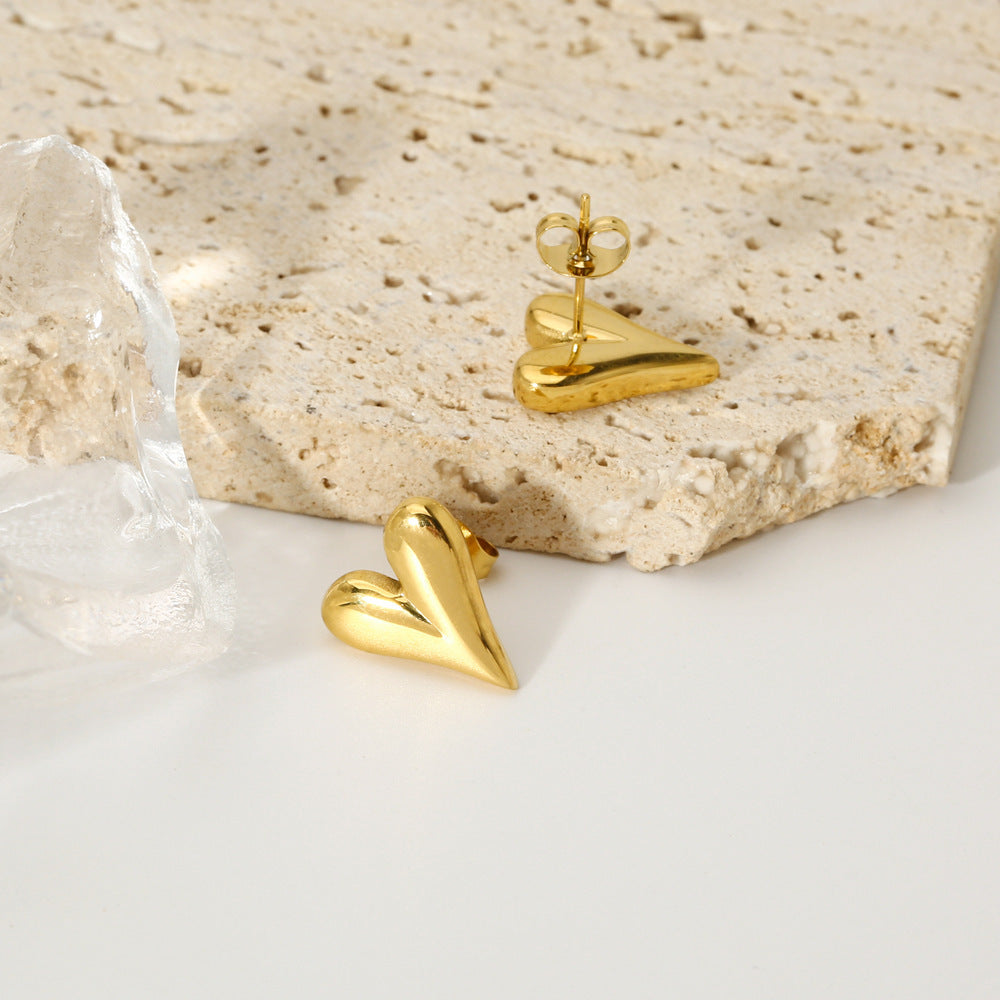 Valantomode | Plated Stainless Steel Dynamic Pulse Motif Earrings for Women
