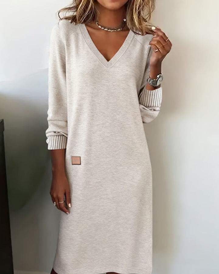 Valantomode | Cozy Knit Midi Dress for Effortless Fall Fashion