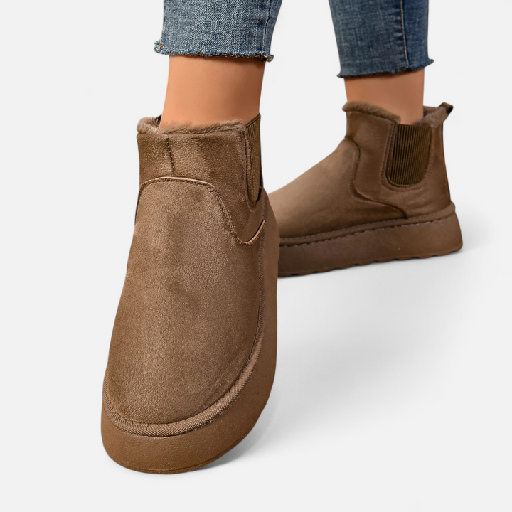 Valantomode | Women’s Short Plush Platform Ankle Boots