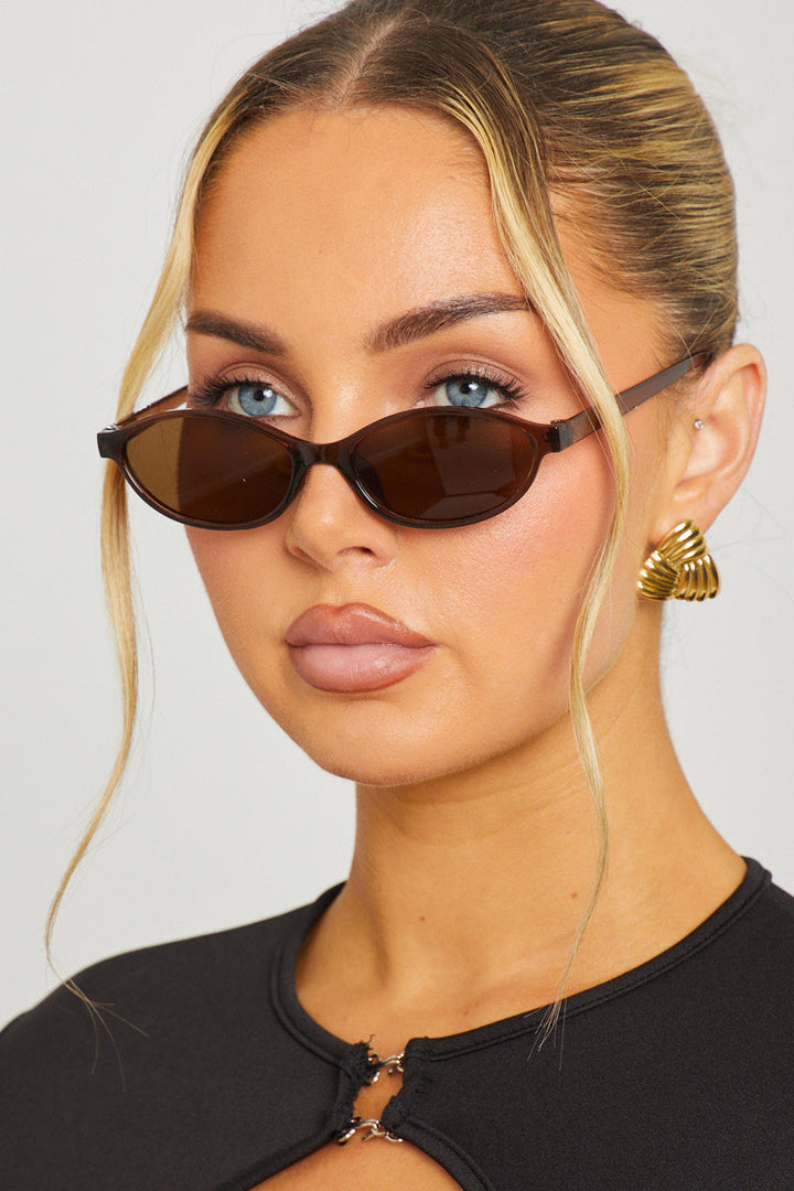 Valantomode | Chic Brown Cat Eye Sunglasses for Stylish Cats