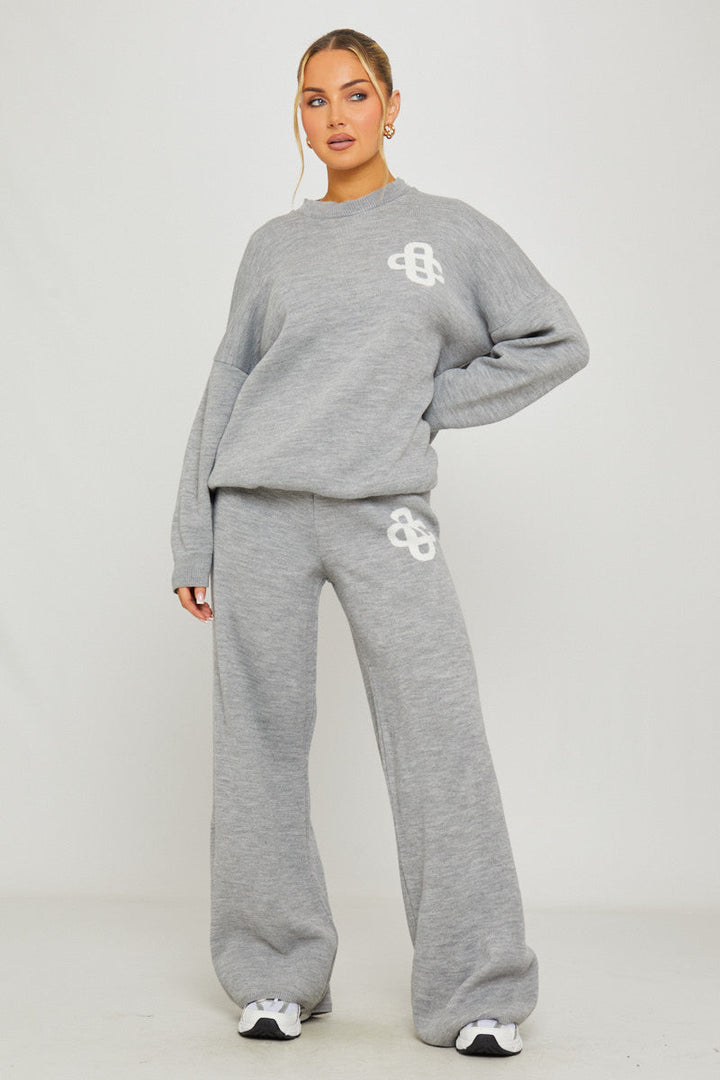 Valantomode | Cozy Light Grey Oversized Sweater & Joggers Set